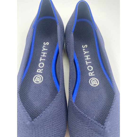 Rothy's Flat Ballet Shoes Navy Blue Ladies Size 7 Slip On Style - Picture 2 of 10